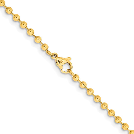 Chisel Stainless Steel Polished Yellow IP-plated 3mm 22 inch Ball ChainSRN223GP