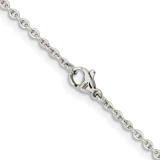 Chisel Stainless Steel Polished 2.3mm 20 inch Cable ChainSRN228