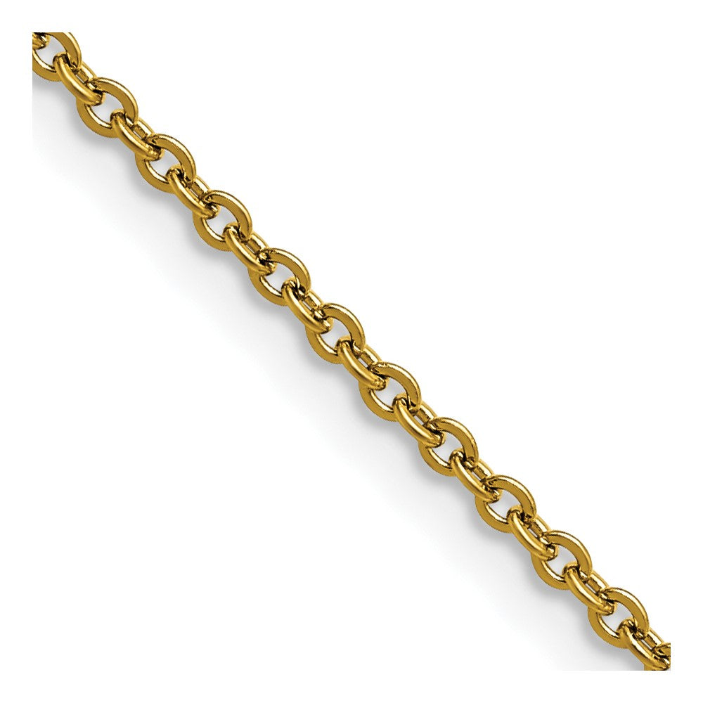 Chisel Stainless Steel Polished Yellow IP-plated 2.3mm 18 inch Cable ChainSRN228GP