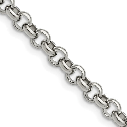 Chisel Stainless Steel Polished 6mm 18 inch Rolo ChainSRN231