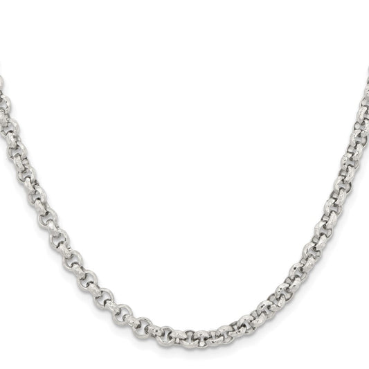 Chisel Stainless Steel Polished and Textured Fancy Rolo 20 inch ChainSRN2546