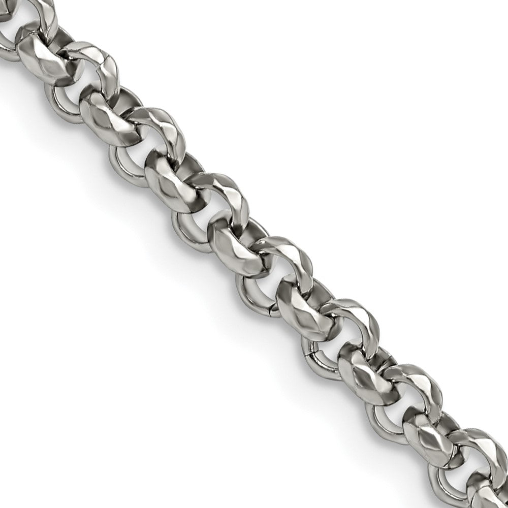 Chisel Stainless Steel Polished and Textured Fancy Rolo 18 inch ChainSRN2546