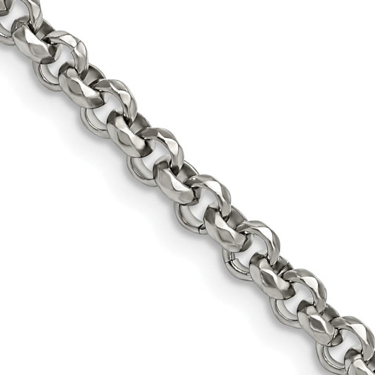 Chisel Stainless Steel Polished and Textured Fancy Rolo 18 inch ChainSRN2546