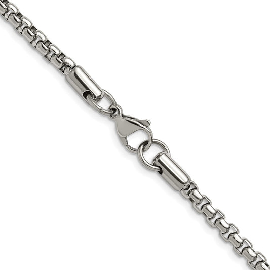 Chisel Stainless Steel Polished 3.9mm 22 inch Rounded Box ChainSRN2549
