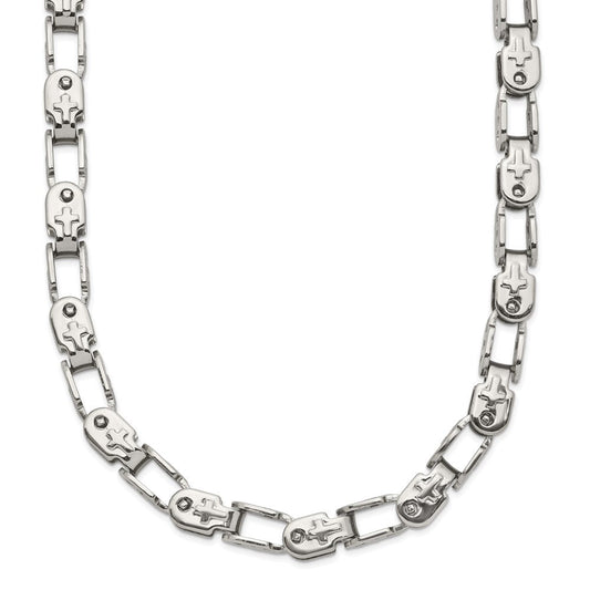 Chisel Stainless Steel Polished 18 inch Fancy Link ChainSRN2689