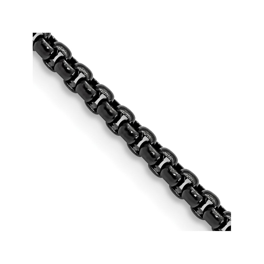 Chisel Stainless Steel Polished Black IP-plated 18 inch Box ChainSRN2710