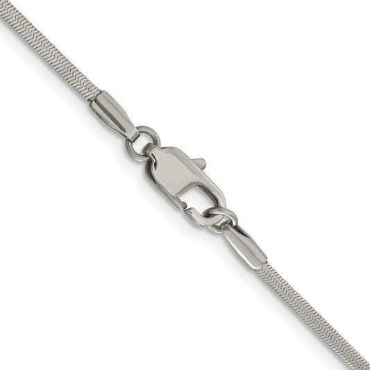 Chisel Stainless Steel Polished 1.5mm Square Snake 24 inch ChainSRN2867