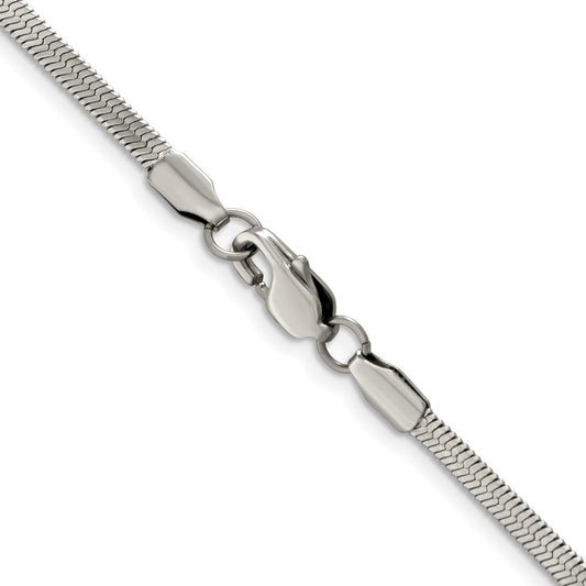 Chisel Stainless Steel Polished 3.3mm 24 inch Herringbone ChainSRN2871