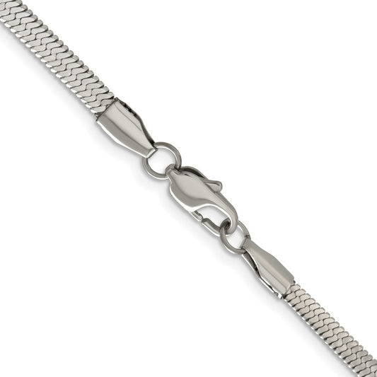 Chisel Stainless Steel Polished 3.90mm 24 inch Herringbone ChainSRN2872