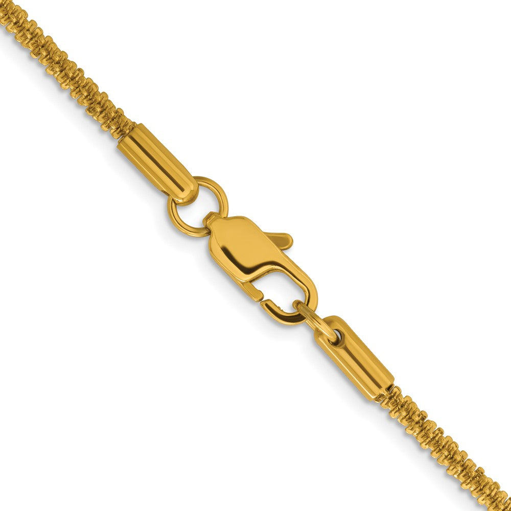 Chisel Stainless Steel Polished Yellow IP-plated 2.2mm 24 inch Cyclone ChainSRN2878GP