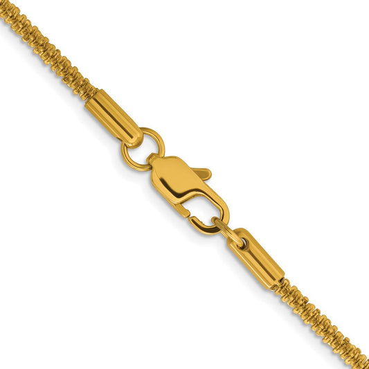Chisel Stainless Steel Polished Yellow IP-plated 2.2mm 24 inch Cyclone ChainSRN2878GP