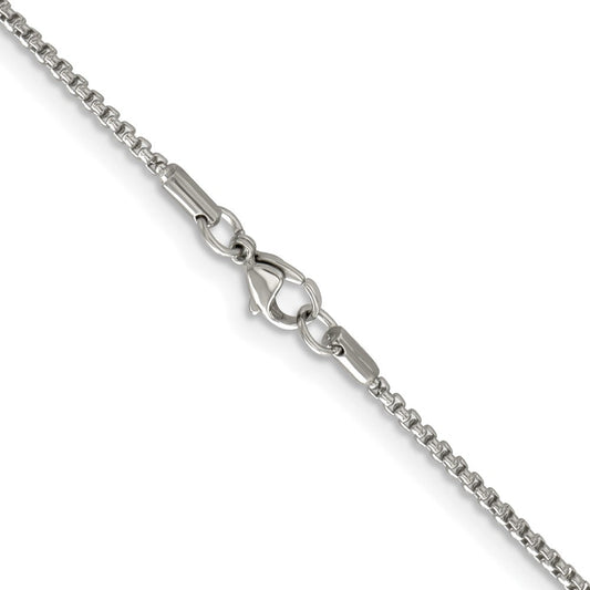 Chisel Stainless Steel Polished 2.2mm 20 inch Rounded Box ChainSRN655
