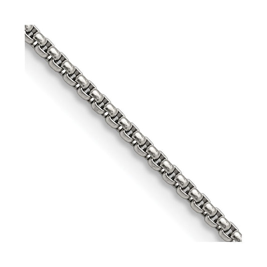 Chisel Stainless Steel Polished 2.2mm 16 inch Rounded Box ChainSRN655