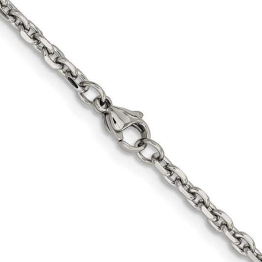Chisel Stainless Steel Polished 3.4mm 22 inch Cable ChainSRN658