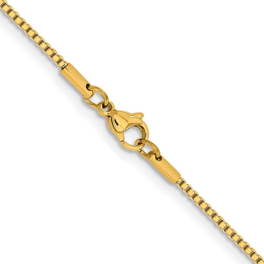 Chisel Stainless Steel Polished Yellow IP-plated 1.5mm 24 inch Box ChainSRN662GP