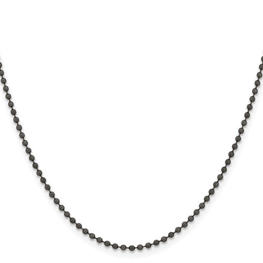 Chisel Stainless Steel Polished Black IP-plated 2mm 20 inch Ball ChainSRN667
