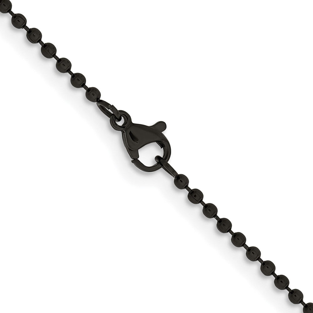 Chisel Stainless Steel Polished Black IP-plated 2mm 24 inch Ball ChainSRN667