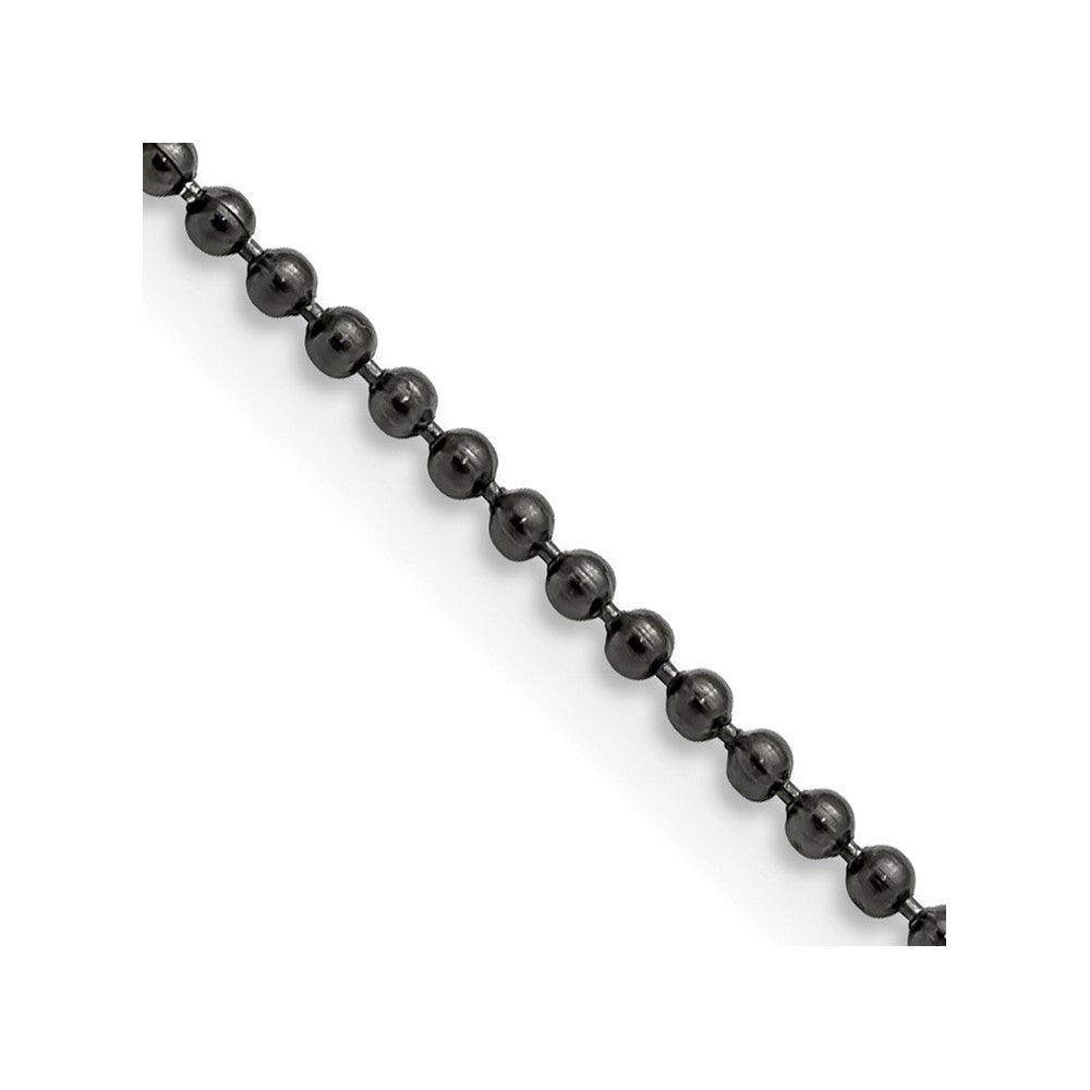 Chisel Stainless Steel Polished Black IP-plated 2mm 18 inch Ball ChainSRN667