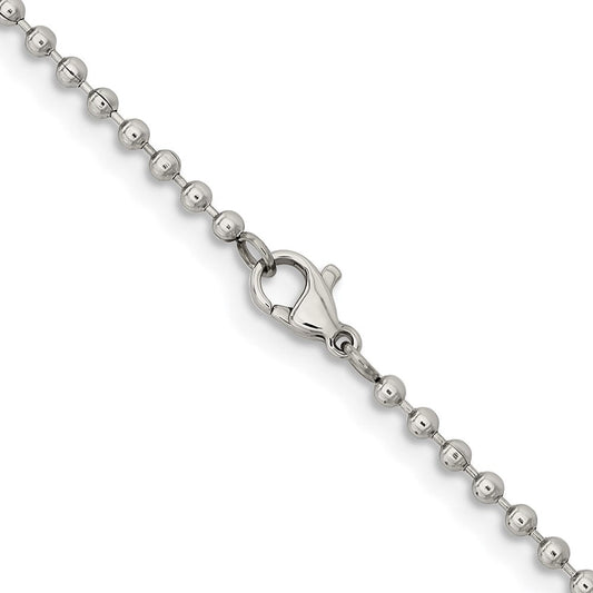 Chisel Stainless Steel Polished 2.4mm 20 inch Ball ChainSRN668
