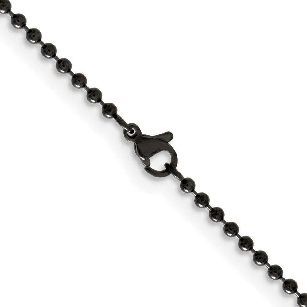 Chisel Stainless Steel Polished Black IP-plated 2.4mm 22 inch Ball ChainSRN668BP