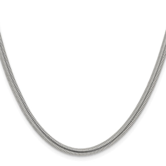 Chisel Stainless Steel Polished 4.2mm 24 inch Flat Snake ChainSRN670