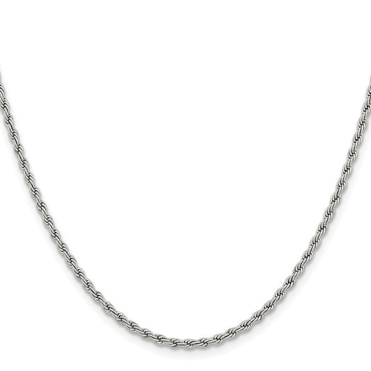 Chisel Stainless Steel Polished 2.4mm 18 inch Rope ChainSRN672