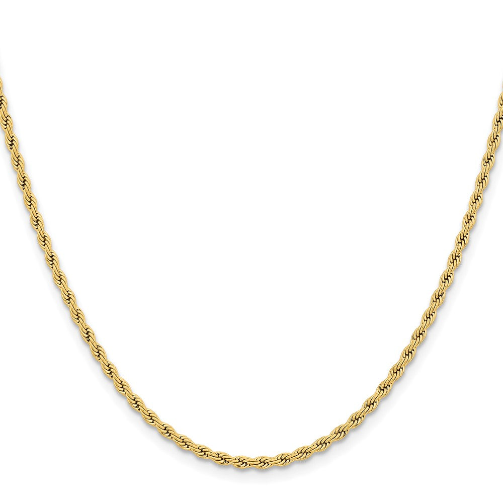 Chisel Stainless Steel Polished Yellow IP-plated 2.4mm 20 inch Rope ChainSRN672GP