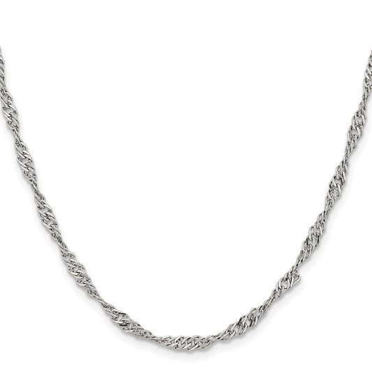 Chisel Stainless Steel Polished 3mm 24 inch Singapore Chain SRN678