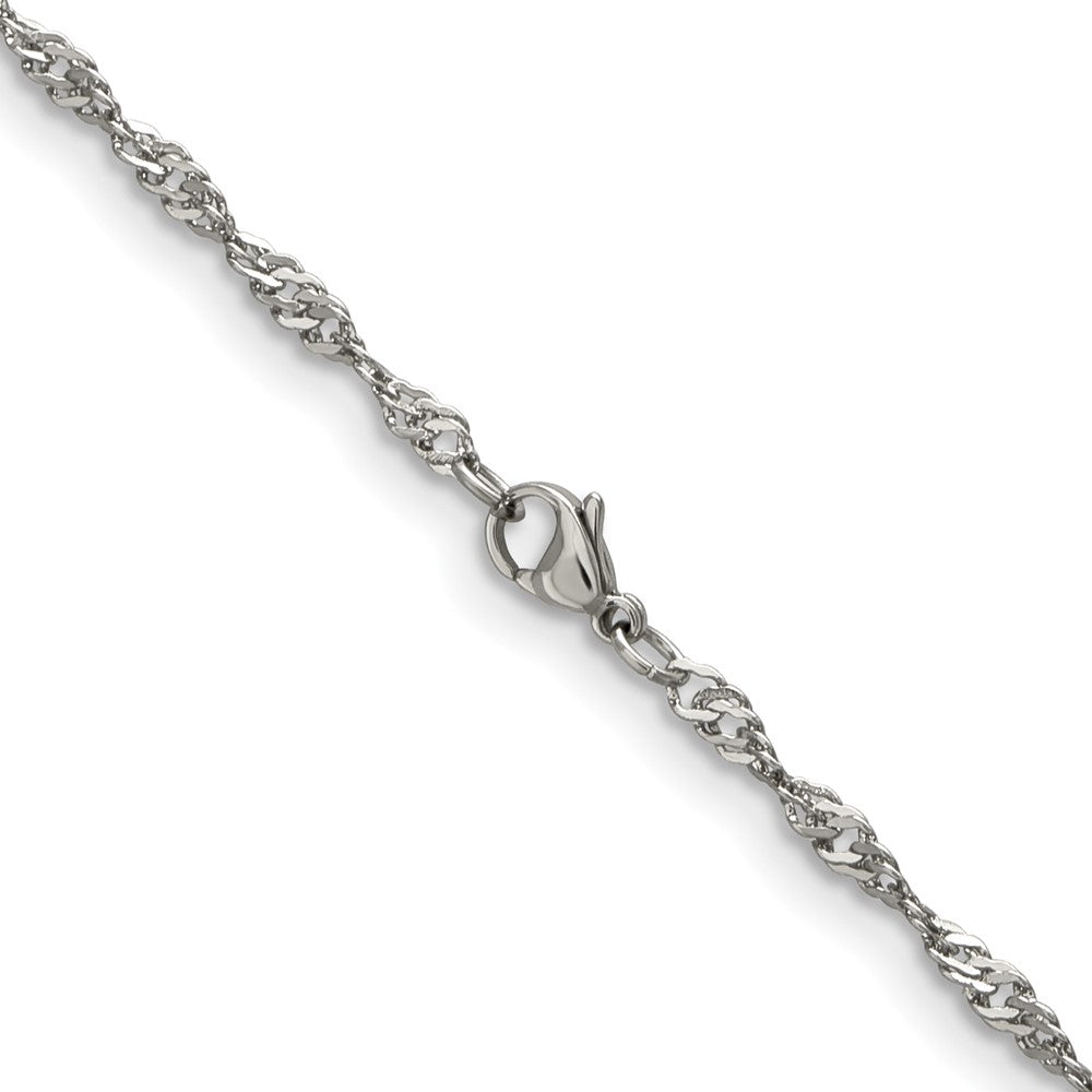Chisel Stainless Steel Polished 3mm 24 inch Singapore Chain SRN678