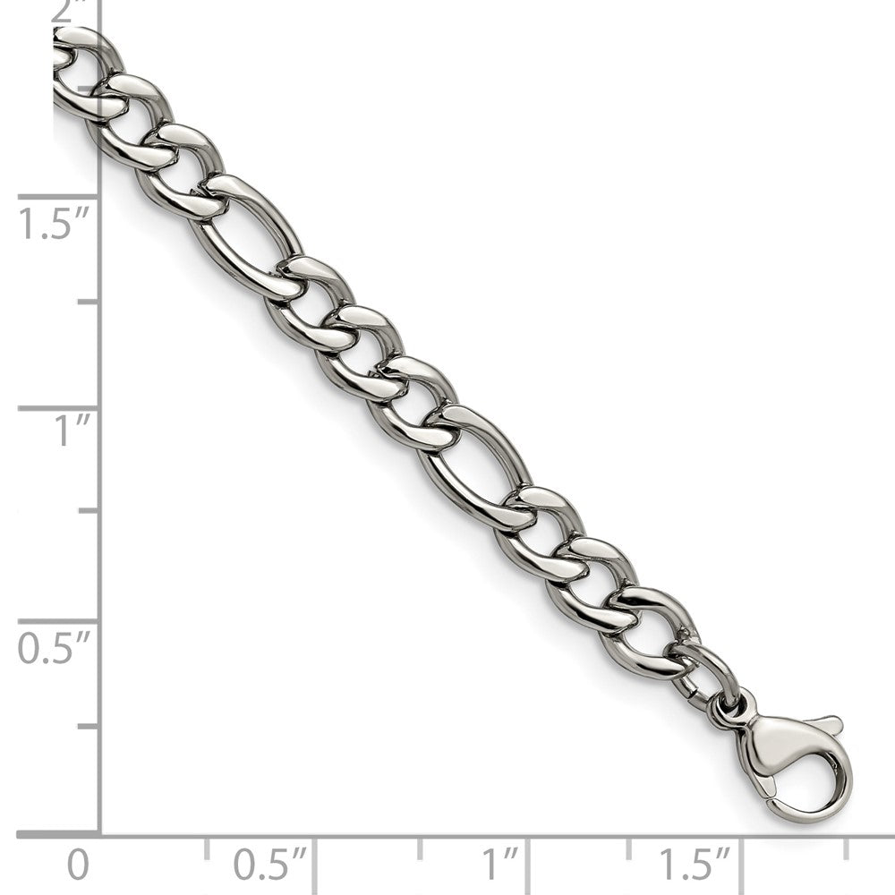 Chisel Stainless Steel Polished 5.3mm 7 inch Figaro Chain SRN679-7