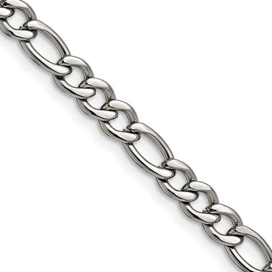 Chisel Stainless Steel Polished 5.3mm 18 inch Figaro ChainSRN679