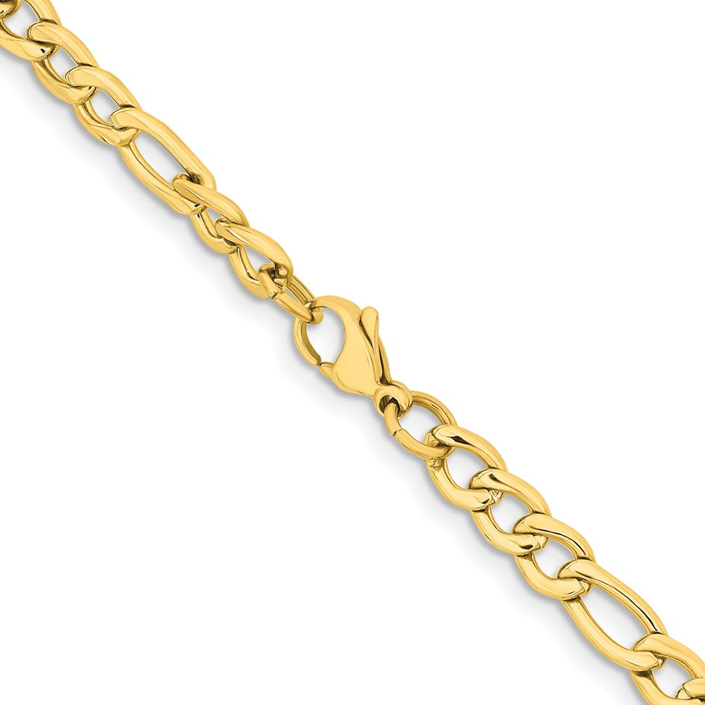 Chisel Stainless Steel Polished Yellow IP-plated 6.3mm 24 inch Figaro ChainSRN680GP