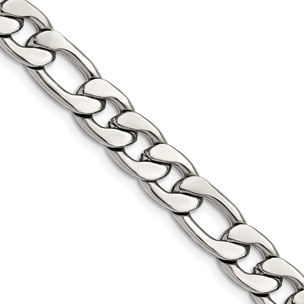 Chisel Stainless Steel Polished 8.75mm 22 inch Figaro ChainSRN682