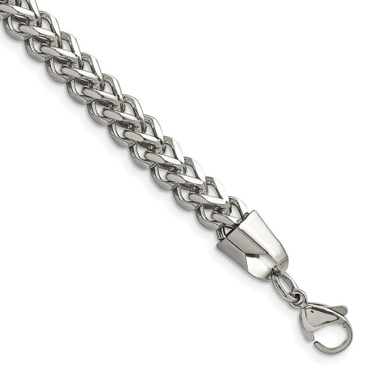 Chisel Stainless Steel Polished 5.5mm 8.5 inch Franco Chain SRN683-8.5