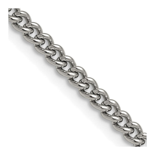 Chisel Stainless Steel Polished 4mm 18 inch Round Curb ChainSRN686