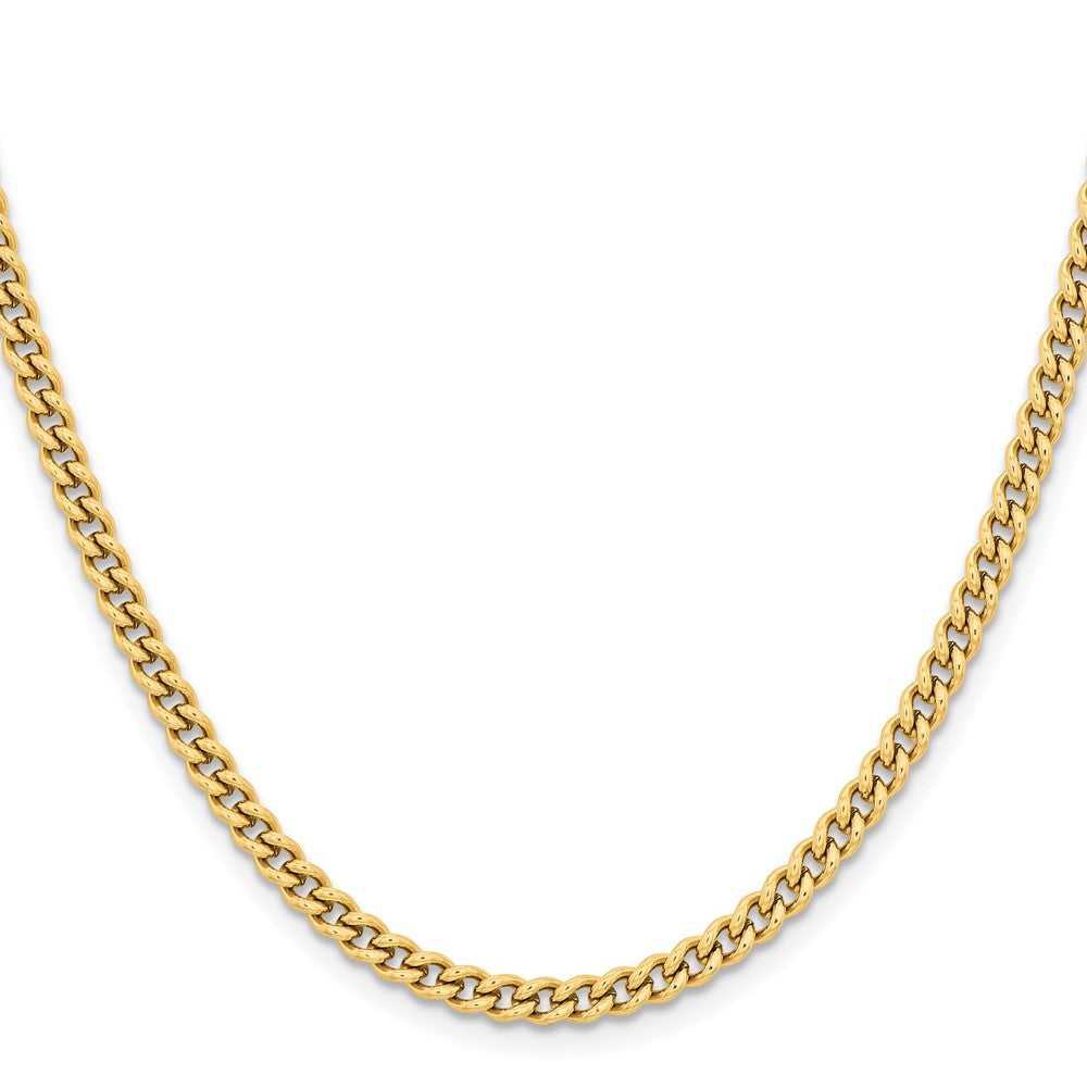 Chisel Stainless Steel Polished Yellow IP-plated 4mm 20 inch Round Curb ChainSRN686GP