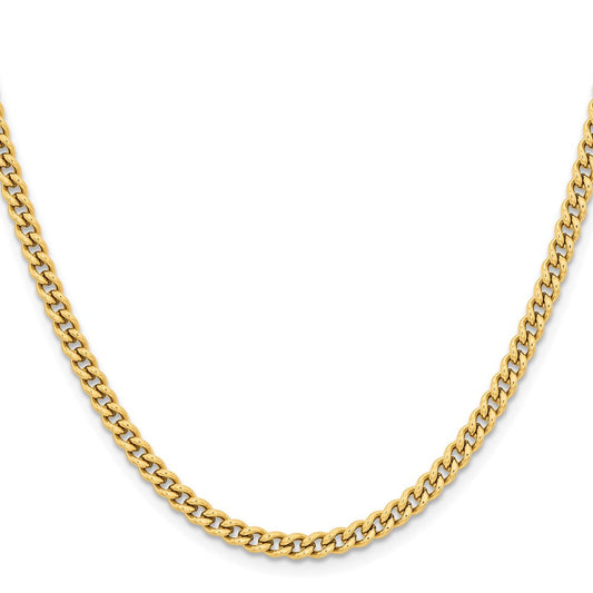 Chisel Stainless Steel Polished Yellow IP-plated 4mm 20 inch Round Curb ChainSRN686GP