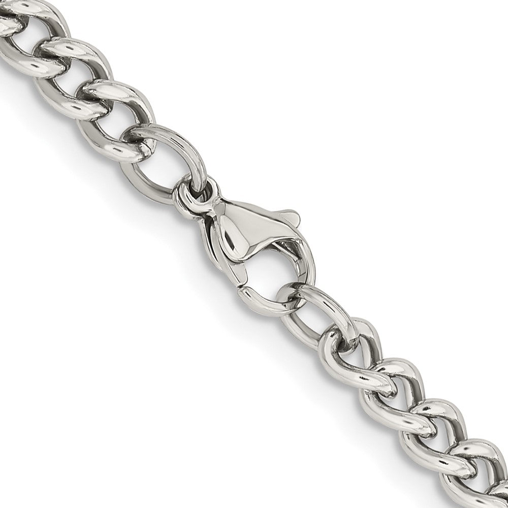 Chisel Stainless Steel Polished 5.3mm 22 inch Round Curb ChainSRN687