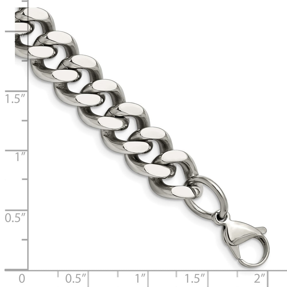 Chisel Stainless Steel Polished 13.75mm 8.5 inch Curb Chain SRN693-8.5