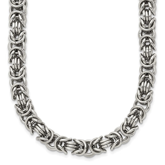 Chisel Stainless Steel Polished 18 inch Fancy Link NecklaceSRN949