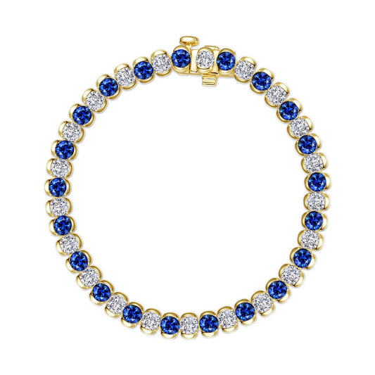 Lafonn 7.5 CTW Aria Half- Bezel Sapphire Tennis Bracelet