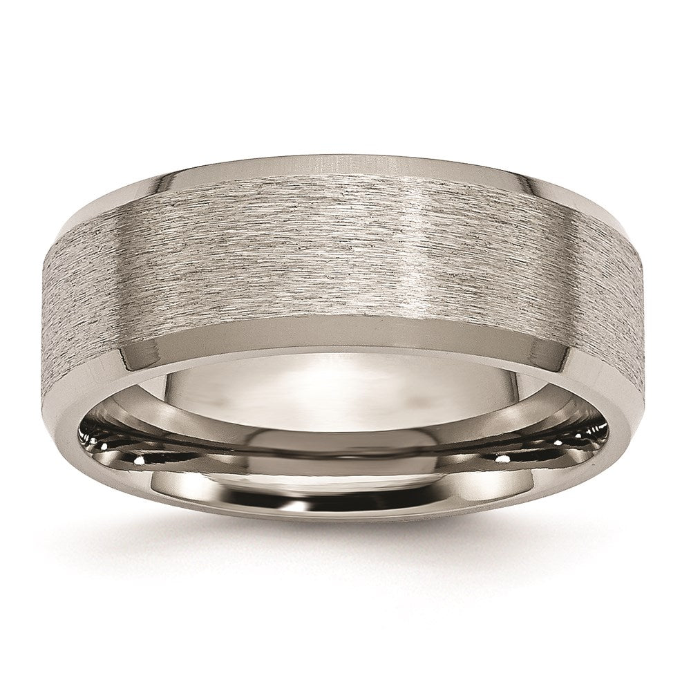 TB13_CH Titanium Beveled Edge 8mm Satin and Brushed Band
