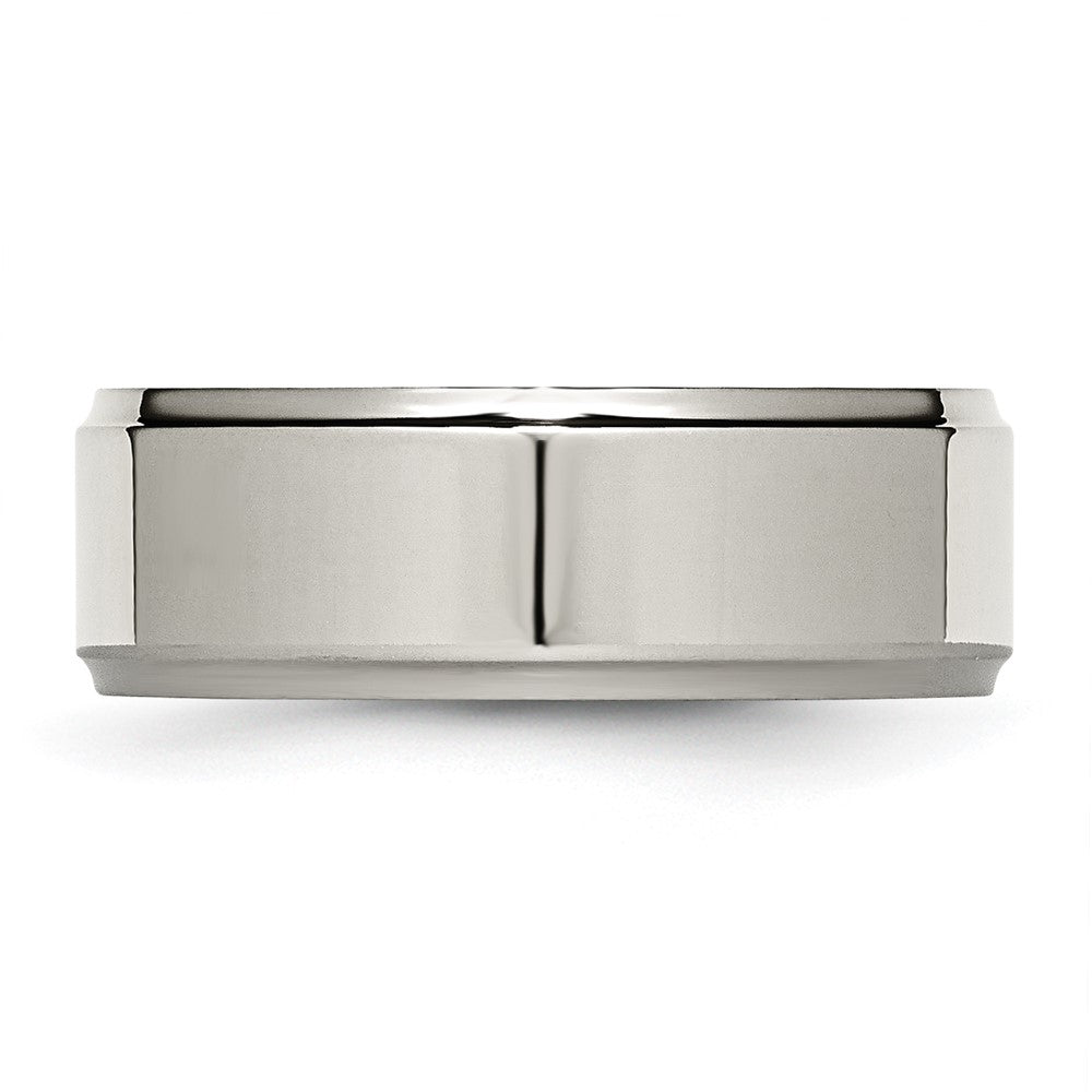 TB36_CH Chisel Titanium Polished 8mm Ridged Edge Band