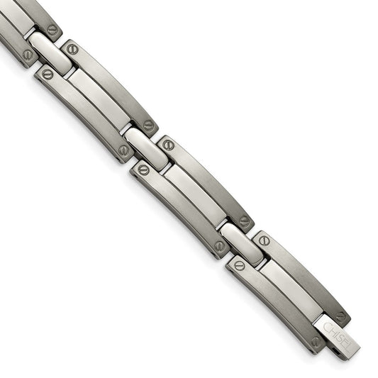 Chisel Titanium Brushed and Polished 8.5 inch Bracelet TBB109-8.5