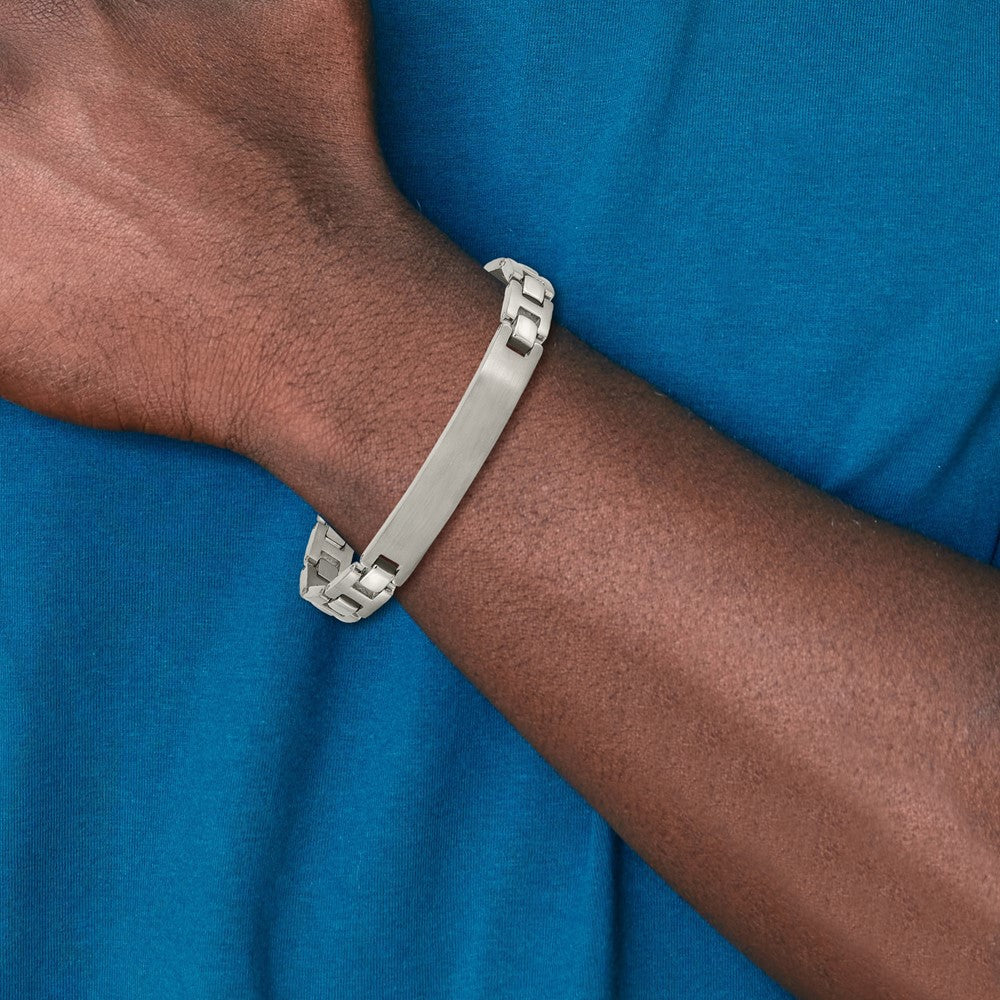 Chisel Titanium Brushed and Polished 8.5 inch ID Bracelet TBB121-8.5