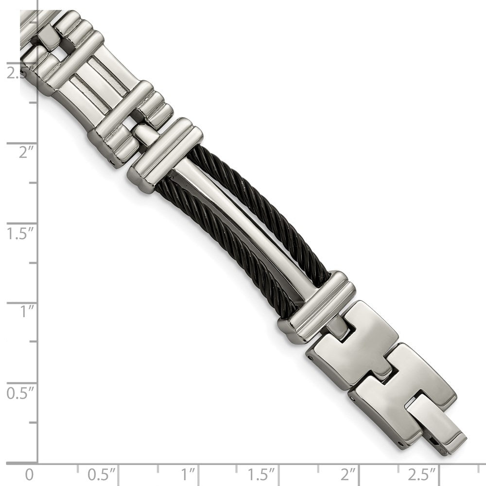 Chisel Titanium Polished Black IP-plated 8.5 inch Bracelet TBB132-8.5
