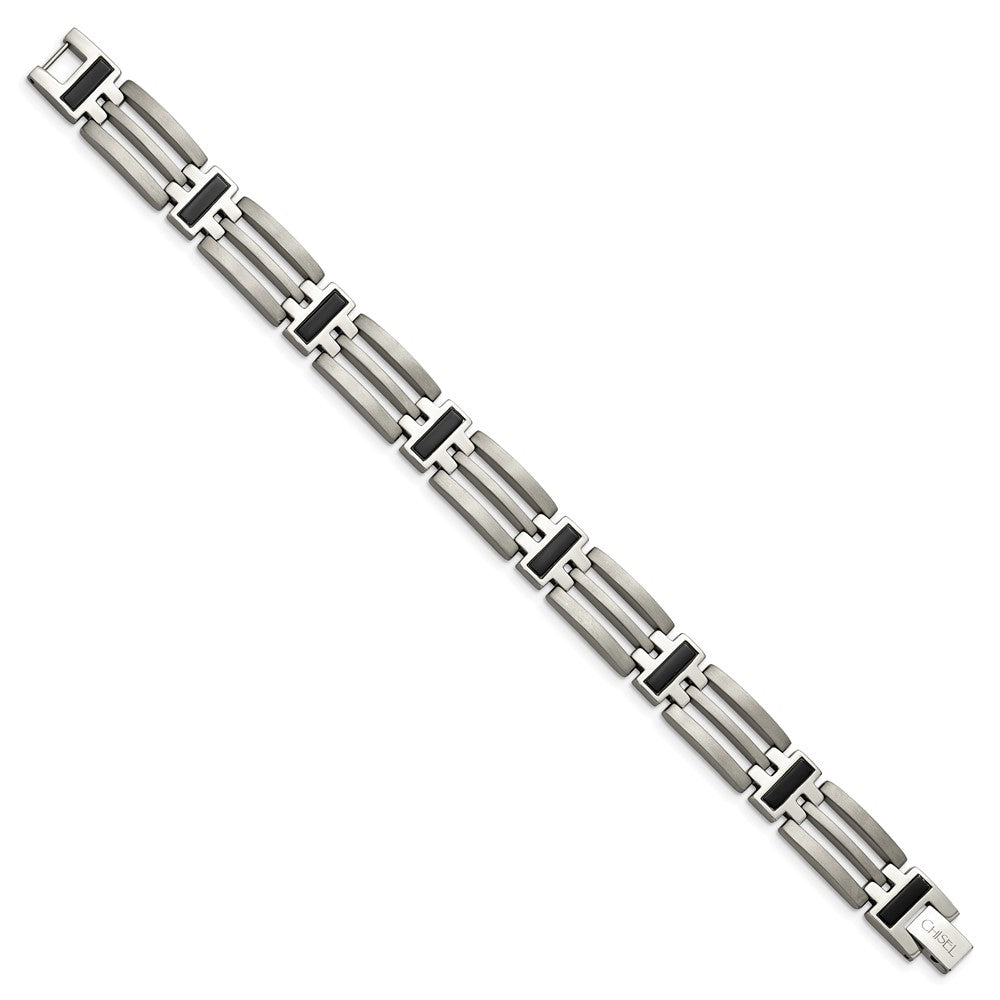 Chisel Titanium Brushed and Polished Black IP-plated 8.5 inch Bracelet TBB137-8.5
