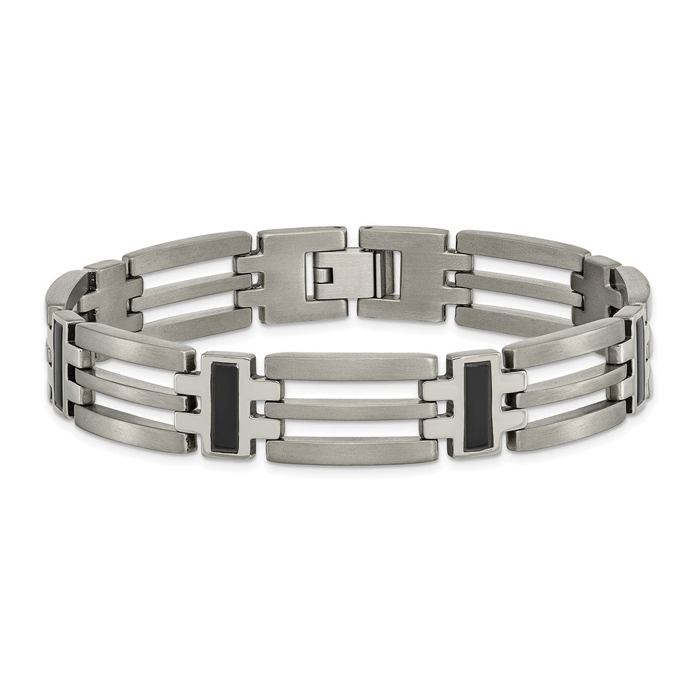 Chisel Titanium Brushed and Polished Black IP-plated 8.5 inch Bracelet TBB137-8.5