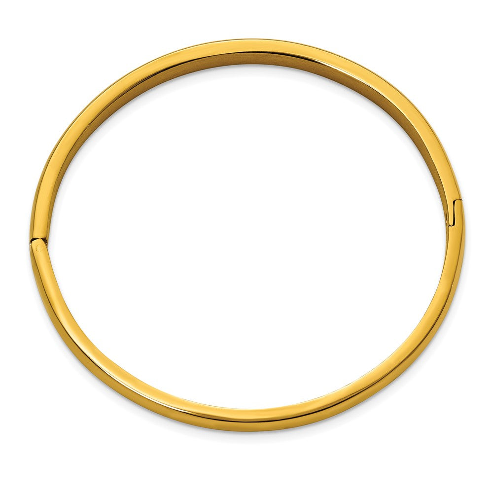 Chisel Titanium Polished Yellow IP-plated 5mm Hinged Bangle TBB177