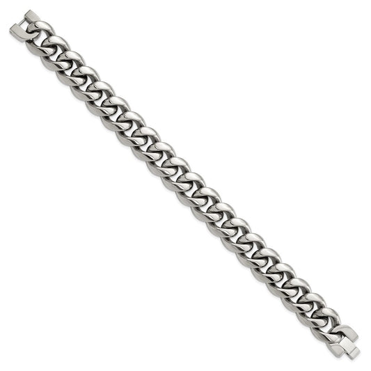 Chisel Titanium Polished 14.50mm Curb 8.5 inch Bracelet TBB189-8.5